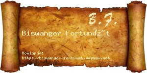 Biswanger Fortunát névjegykártya